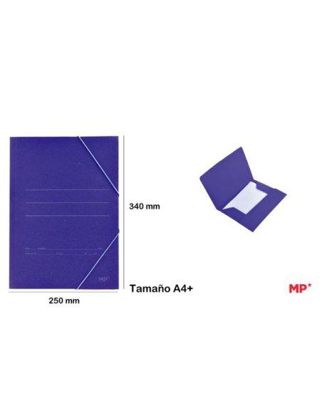 Carpeta azul con solapa