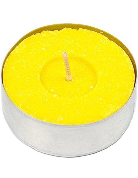 H HANSEL HOME Velas de Té Citronela Grande, Tealight Citronela Perfumada Antimosquitos Velas Citronela - Pack 4 Velas, 10 Hor