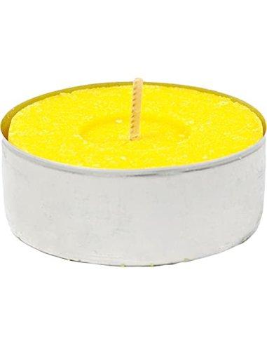 H HANSEL HOME Velas de Té Citronela Grande, Tealight Citronela Perfumada Antimosquitos Velas Citronela - Pack 4 Velas, 10 Hor
