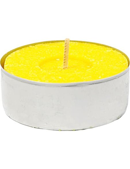 H HANSEL HOME Velas de Té Citronela Grande, Tealight Citronela Perfumada Antimosquitos Velas Citronela - Pack 4 Velas, 10 Hor