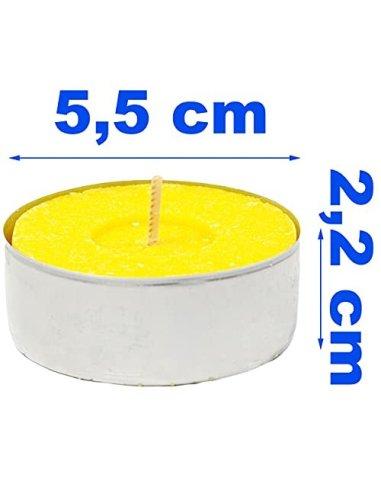H HANSEL HOME Velas de Té Citronela Grande, Tealight Citronela Perfumada Antimosquitos Velas Citronela - Pack 4 Velas, 10 Hor