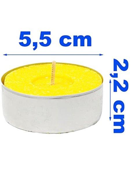 H HANSEL HOME Velas de Té Citronela Grande, Tealight Citronela Perfumada Antimosquitos Velas Citronela - Pack 4 Velas, 10 Hor