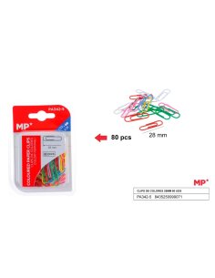Clips de colores 28mm 80 uds