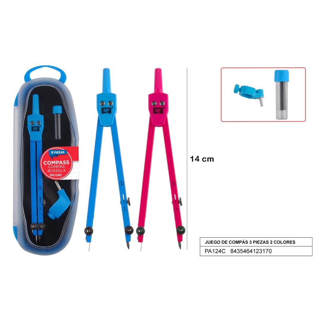 Compas colores 3 piezas Colores Aleatorios 1 Pc | Hansel Home