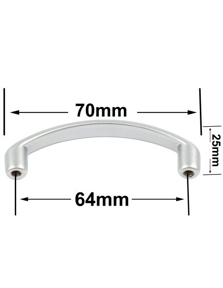 Tiradores y pomos para cajones (ACABADO EN CROMA MATE, 64MM-1)