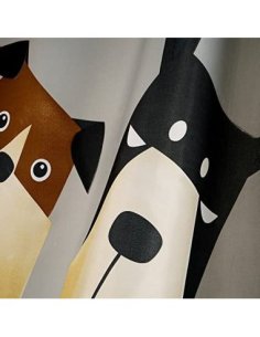 Cortina de Ducha Impermeable Cortina de Baño a Prueba de Moho 100% Poliéster Anillos Incluidos 180x200cm - Perro Cómic 2