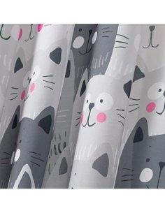 Cortina de Ducha Impermeable Cortina de Baño a Prueba de Moho 100% Poliéster Anillos Incluidos 180x200cm - Gatos 2