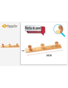 Percha de pared madera