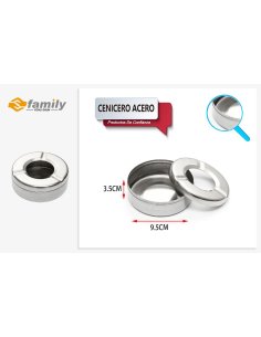 Cenicero acero 9.5x3.5cm