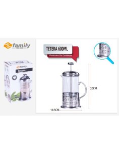 Tetera 600ml cristal+acero...