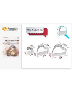 Molde de galletas 3pcs metal