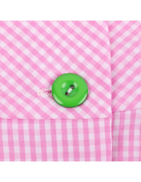 Bata Escolar Nombre Bordado Personalizable Infantil Multicolor, Baby Infantil de Cuadros pequeños