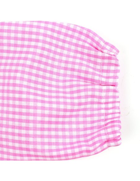 Bata Escolar Nombre Bordado Personalizable Infantil Multicolor, Baby Infantil de Cuadros pequeños