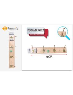 Percha de pared madera
