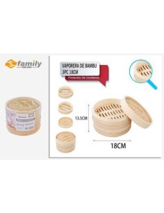Vaporera de bambu 3pc