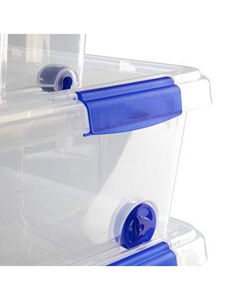 PLASTIC FORTE, Caja de almacenamiento, Multicolor, 31 litros, con ruedas