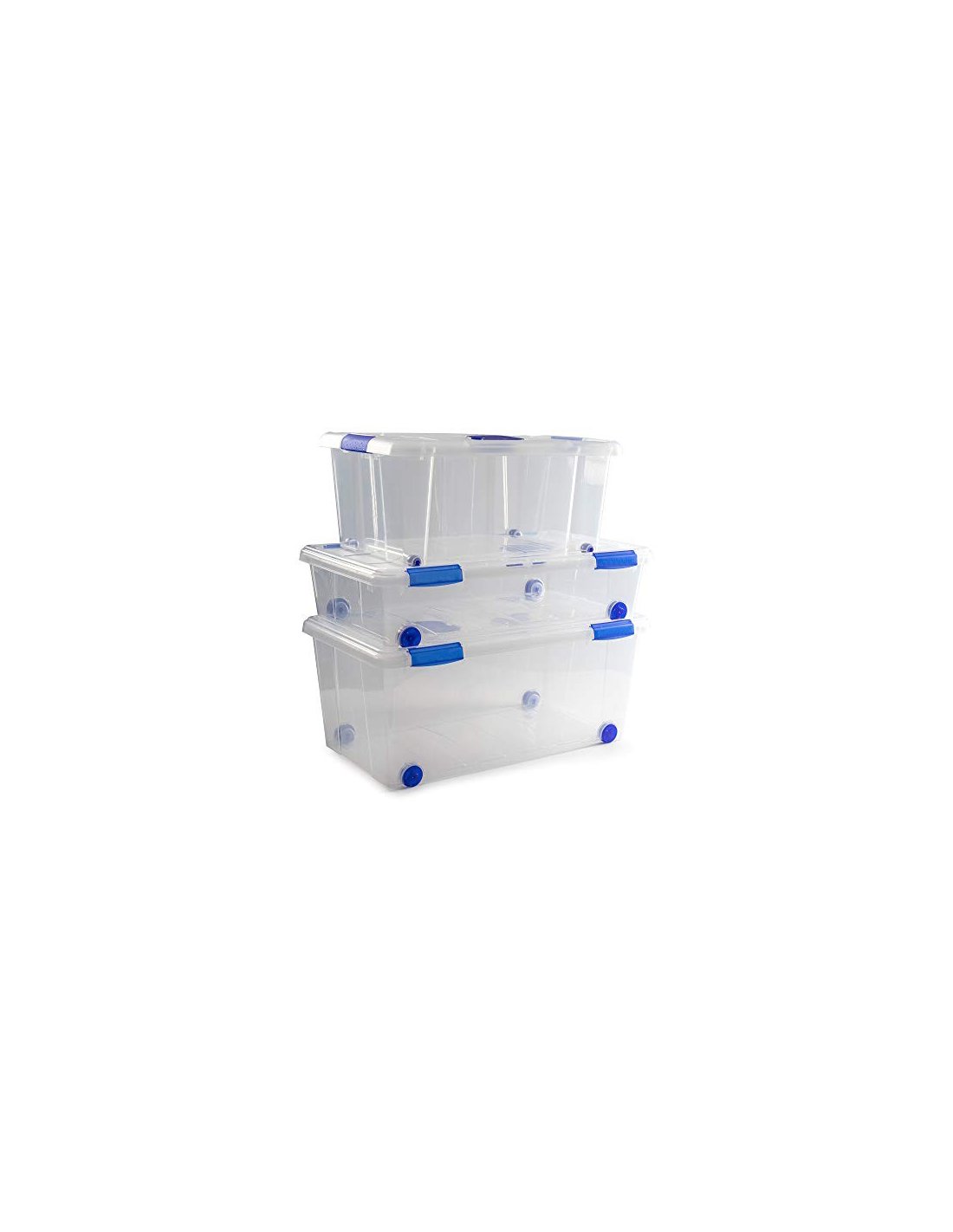  Caja de almacenamiento de plástico grande transparente con  ruedas, caja de almacenamiento rectangular con tapa, organizador de caja de  almacenamiento (color : 1, tamaño: 60#) : Hogar y Cocina