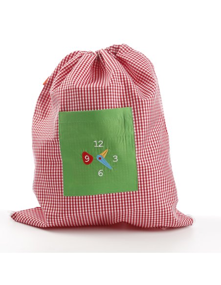 Mochila saco nombre bordado personalizable para guardería mochila escolar de cuardros