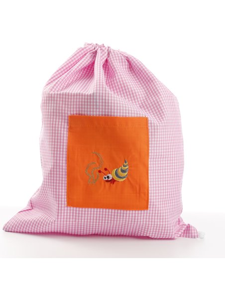 Mochila saco nombre bordado personalizable para guardería mochila escolar de cuardros