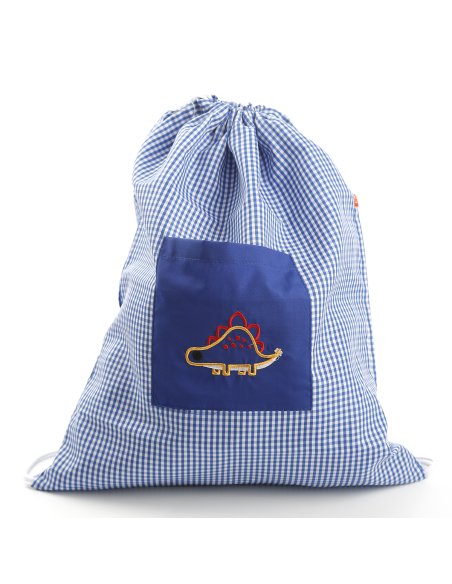 Mochila saco nombre bordado personalizable para guardería mochila escolar de cuardros