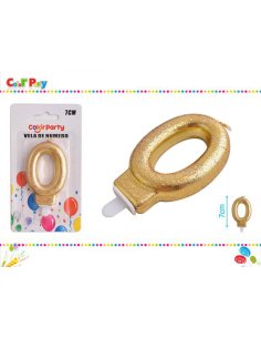 Vela cumpleaños dorado con...