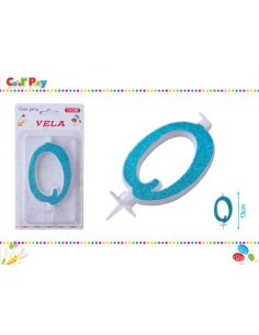 Vela cumpleaños azul con...