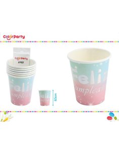 Vasos carton 6pcs 8.5cm