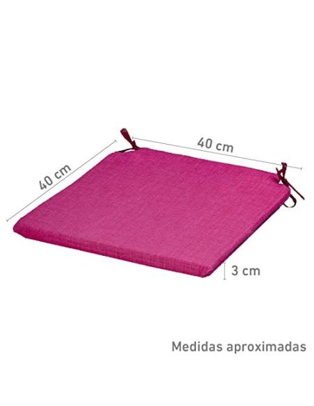 TIENDA EURASIA® Pack 4 Cojines para Sillas - Estampados Lisos con 2 Cintas de Sujeción - Ideal para Interiores y Exteriores -