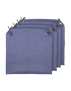 TIENDA EURASIA® Pack 4 Cojines para Sillas - Estampados Lisos con 2 Cintas de Sujeción - Ideal para Interiores y Exteriores - 2