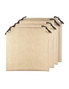 TIENDA EURASIA® Pack 4 Cojines para Sillas - Estampados Lisos con 2 Cintas de Sujeción - Ideal para Interiores y Exteriores - 2