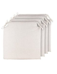 TIENDA EURASIA® Pack 4 Cojines para Sillas - Estampados Lisos con 2 Cintas de Sujeción - Ideal para Interiores y Exteriores -