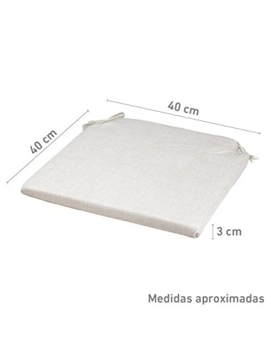 TIENDA EURASIA® Pack 4 Cojines para Sillas - Estampados Lisos con 2 Cintas de Sujeción - Ideal para Interiores y Exteriores -