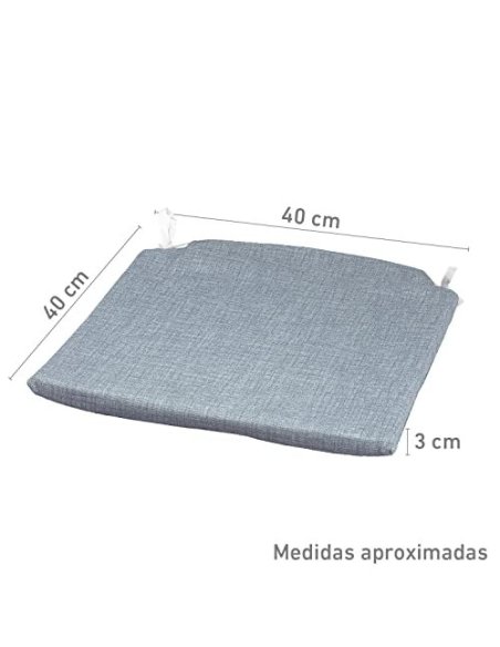 TIENDA EURASIA® Pack 4 Cojines para Sillas - Estampados Lisos con 2 Cintas de Sujeción - Ideal para Interiores y Exteriores -