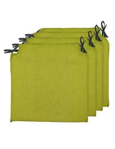 TIENDA EURASIA® Pack 4 Cojines para Sillas - Estampados Lisos con 2 Cintas de Sujeción - Ideal para Interiores y Exteriores -