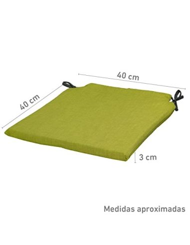 TIENDA EURASIA® Pack 4 Cojines para Sillas - Estampados Lisos con 2 Cintas de Sujeción - Ideal para Interiores y Exteriores -