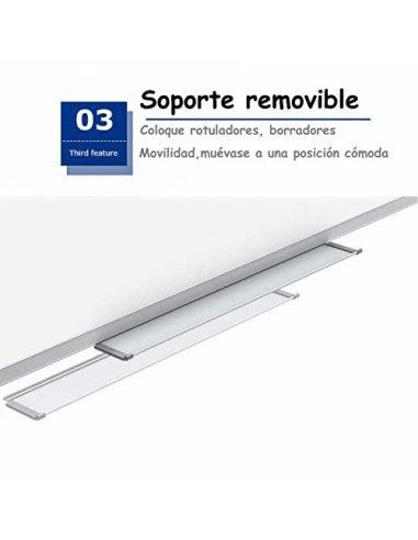 Pizarra Blanca Magnética con Marco de Aluminio y Bandeja para Rotuladores Para Uso Profesional e Infantil - Doble Cara 30x40 