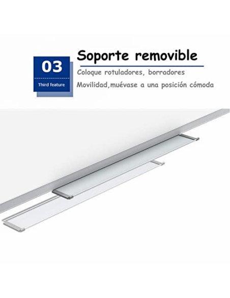 Pizarra Blanca Magnética con Marco de Aluminio y Bandeja para Rotuladores Para Uso Profesional e Infantil - Doble Cara 30x40 