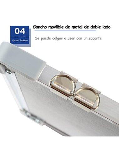 Pizarra Blanca Magnética con Marco de Aluminio y Bandeja para Rotuladores Para Uso Profesional e Infantil - 40x60 cm