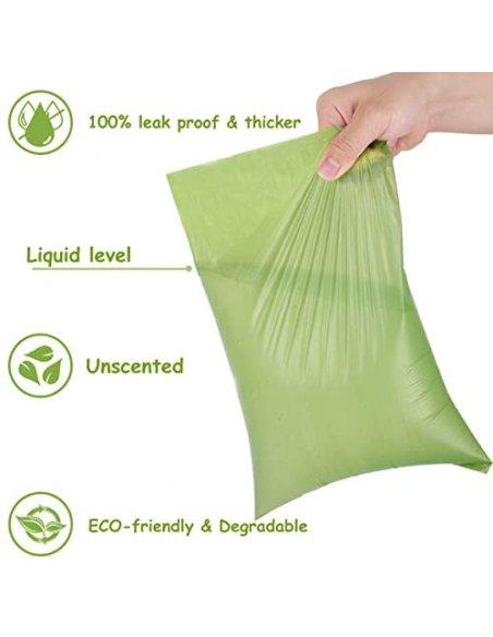 90 Bolsas Caca Perro Biodegradables, Bolsas Biodegradables para Excrementos Perros, Gatos, Mascotas, Resistente, Prueba de Fu