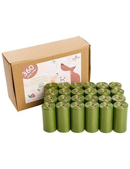 360 Bolsas Caca Perro Biodegradables, Bolsas Biodegradables para Excrementos Perros, Gatos, Mascotas, Resistente, Prueba de F