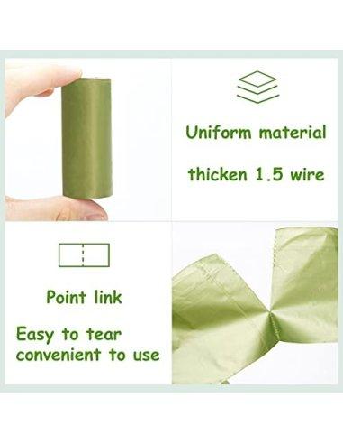 360 Bolsas Caca Perro Biodegradables, Bolsas Biodegradables para Excrementos Perros, Gatos, Mascotas, Resistente, Prueba de F