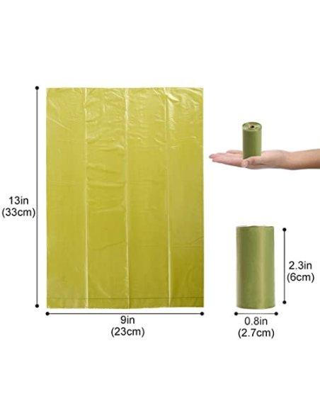 360 Bolsas Caca Perro Biodegradables, Bolsas Biodegradables para Excrementos Perros, Gatos, Mascotas, Resistente, Prueba de F