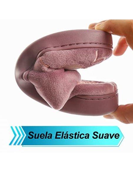 Zapatillas de Estar por Casa para Mujer Zapatillas Casa Invierno Tejido Suave, Estilo Flor Lila 36