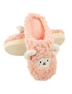 Zapatillas de Estar por Casa para Mujer Zapatillas Casa Invierno Tejido Suave, Estilo Oveja Color Carne 36