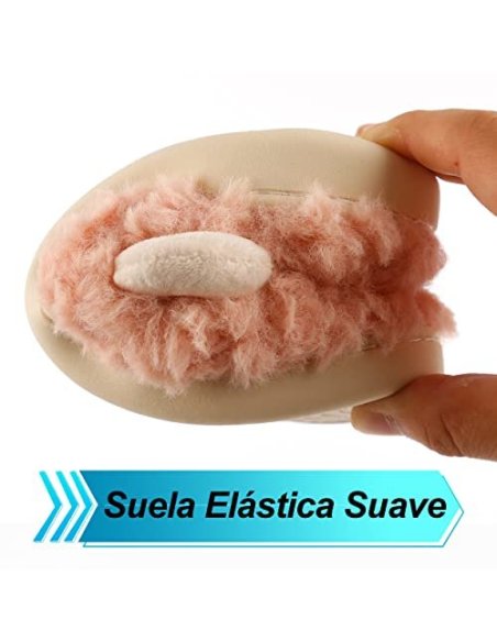 Zapatillas de Estar por Casa para Mujer Zapatillas Casa Invierno Tejido Suave, Estilo Oveja Color Carne 36