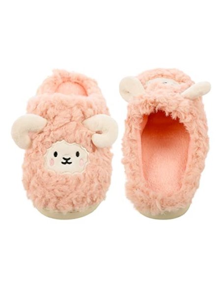 Zapatillas de Estar por Casa para Mujer Zapatillas Casa Invierno Tejido Suave, Estilo Oveja Color Carne 36