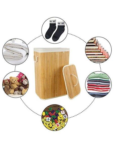  Cesta para la ropa sucia de bambú, para lavar, ropa,  clasificador, color natural : Hogar y Cocina
