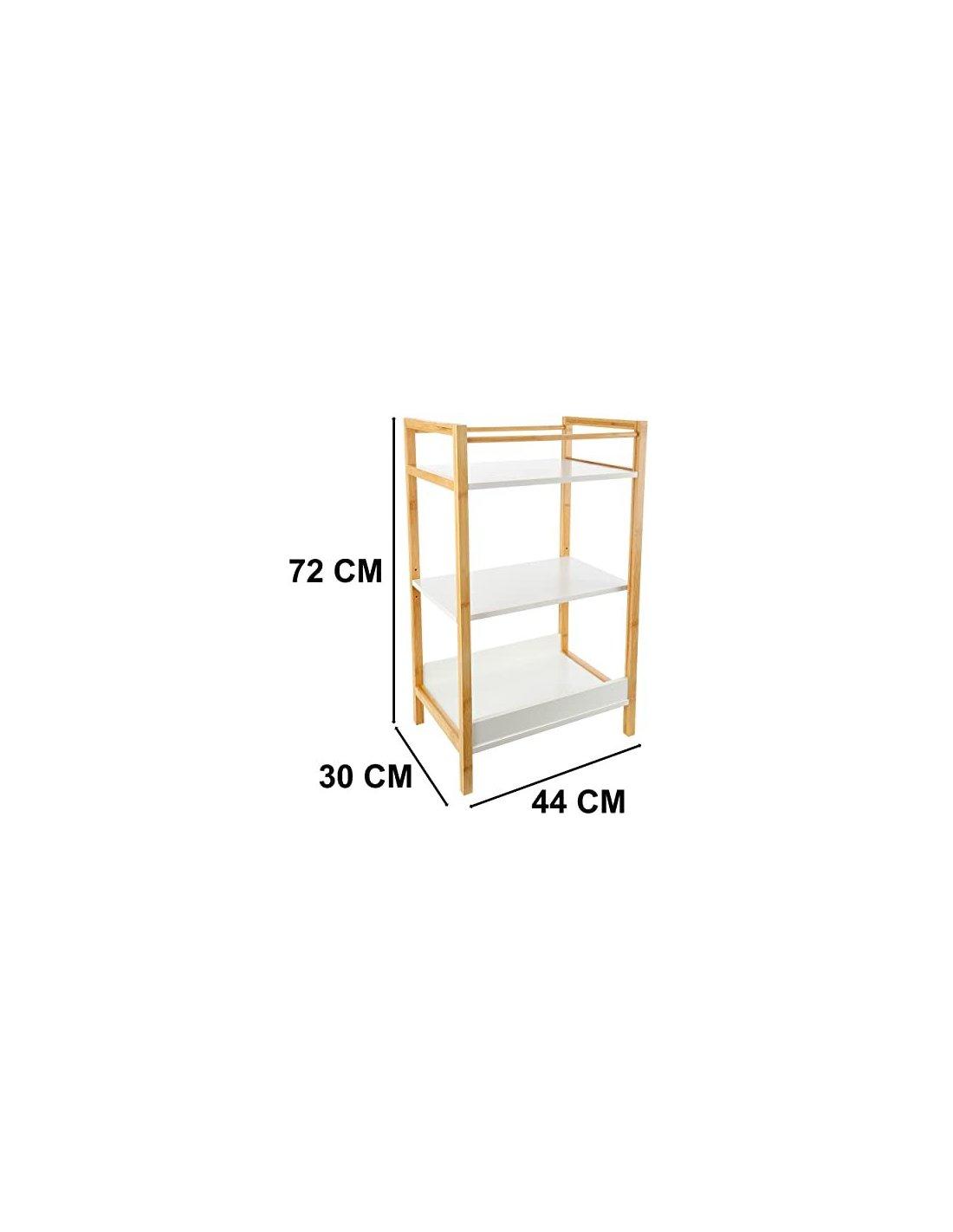 Estantería de pared para baño 3 toalleros Estante superior 42x30x20 cm Bambú
