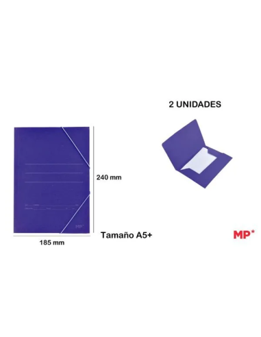 Carpeta azul con solapa