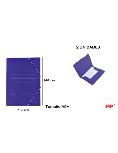 Carpeta azul con solapa